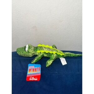 Six Flags Souvenir Alligator Plush Prize‎ Toy Green Spotted